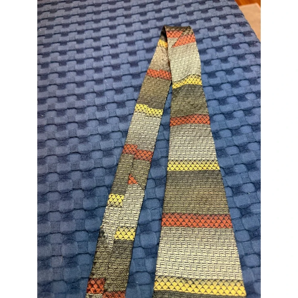 Vintage Martin Wong Studio 100% Silk Tie Abstract Multicolor